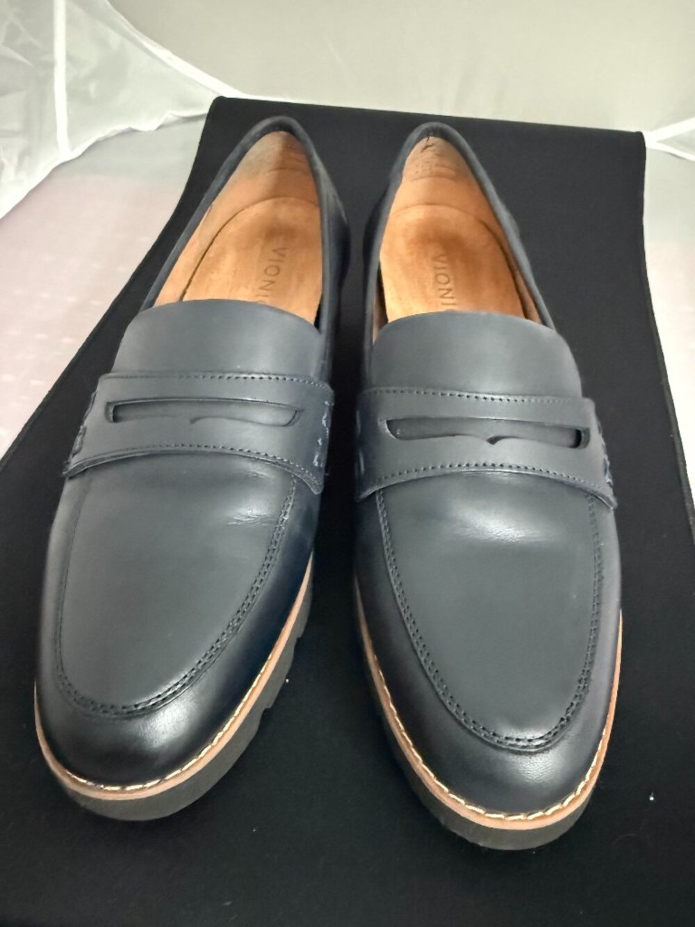Navy Vionic Classic Penny Loafers